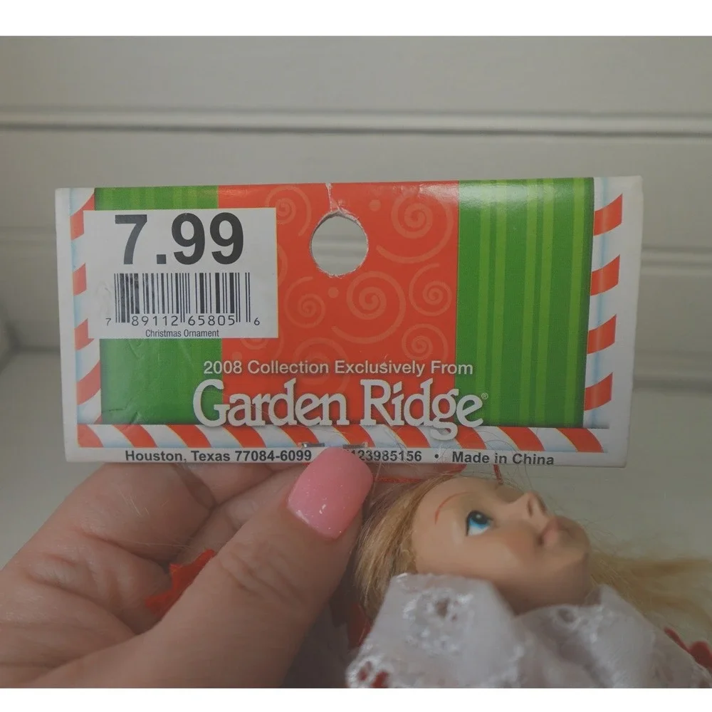 Vintage Porcelain Christmas Dolls Set of Two W/ extra dresses Garden Ridge